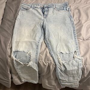 No Boundaries Light Blue Ripped Boyfriend Jeans